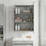 vidaXL Armoire Miroir de Salle de Bain Gris béton 40 x 10 5 x 60 5 cm