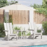 Ensemble de Salon de Jardin vidaXL 3 Pièces Blanc HDPE