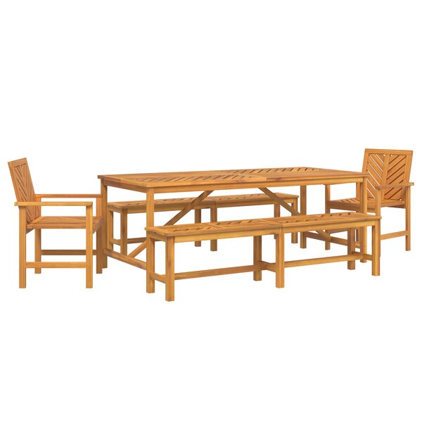 vidaXL Ensemble de salle à manger de jardin 5 pièces en bois d'acacia massif