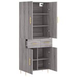 vidaXL Buffet haut Sonoma gris 69 5x34x180 cm Bois d'ingénierie