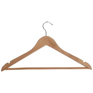 Cintres en bois véritable, finition hêtre vernis (Lot de 25)