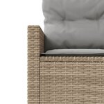 vidaXL Canapé de jardin avec table coussins rond beige résine tressée