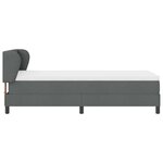 vidaXL Lit box spring avec matelas gris foncé 80x200 cm en tissu