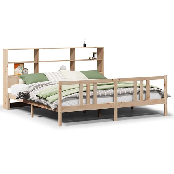 vidaXL Lit bibliothèque sans matelas 180x200 cm bois massif de pin