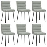 vidaXL Chaises à manger lot de 6 gris clair velours