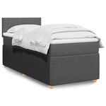vidaXL Sommier à lattes de lit avec matelas Gris foncé 80x200 cm Tissu