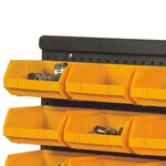 vidaXL Kit de bacs de stockage et panneaux muraux 32 Pièces Jaune et noir