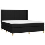 vidaXL Sommier à lattes de lit matelas et LED Noir 160x200 cm Tissu