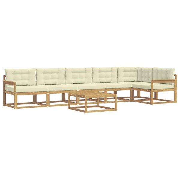 vidaXL Ensemble de canapés d'extérieur 7 pc Blanc et crème Polyester