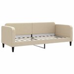 vidaXL Lit de jour avec gigogne et matelas crème 80x200 cm tissu