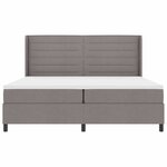 vidaXL Lit à ressort LED avec matelas Taupe 200 x 200 cm tissu