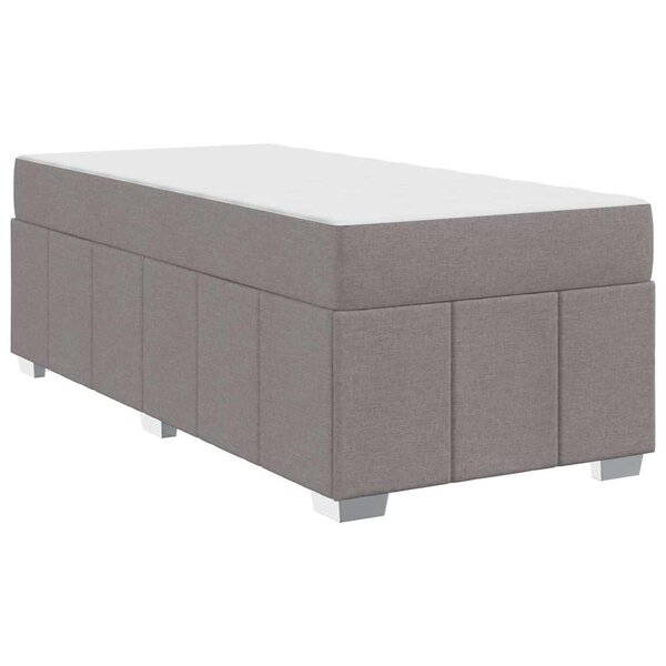 vidaXL Cadre de lit avec matelas Taupe 90 x 200 cm tissu