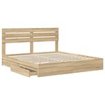 vidaXL Lit de Rangement Chêne Sonoma 180 x 200 cm Bois d'ingénierie