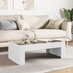 vidaXL Table basse avec LED infini blanc 90x50x30 cm