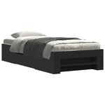 vidaXL Cadre de lit sans matelas noir 100x200 cm bois d'ingénierie