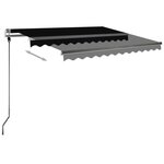 vidaXL Auvent manuel rétractable avec LED 300x250 cm Anthracite