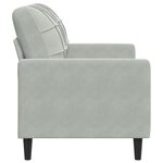 vidaXL Canapé à 2 places Gris clair 120 cm Velours