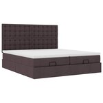 VidaXL Cadre de lit ottoman avec matelas marron foncé 160x200 cm tissu