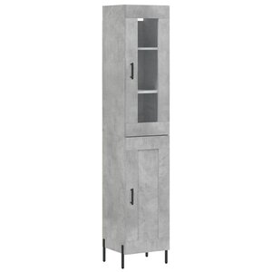 vidaXL Buffet haut Gris béton 34 5x34x180 cm Bois d'ingénierie