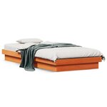 vidaXL Cadre de lit à LED sans matelas 90x200 cm bois massif