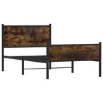 vidaXL Cadre de lit en métal sans matelas chêne fumé 107x203 cm
