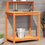 vidaXL Table de rempotage avec étagères marron bois massif de pin