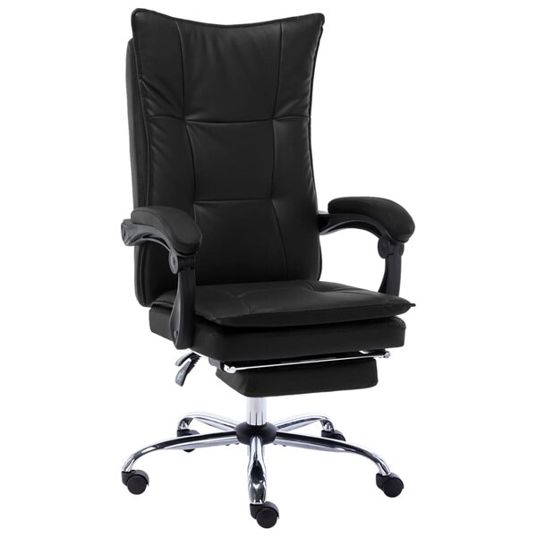 Chaise fauteuil siège de bureau informatique étude similicuir noir 02_0024040