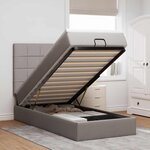 vidaXL Lit ottoman avec matelas taupe 100x200 cm tissu