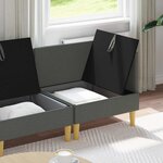 vidaXL Canapé modulaire avec rangement 3 Pièces Gris foncé Tissu