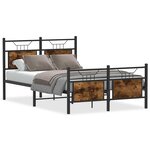 vidaXL Cadre de lit sans matelas chêne fumé 120x190 cm bois ingénierie