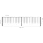 vidaXL Clôture de jardin avec dessus en cerceau Acier 6 8 x 1 2 m Noir