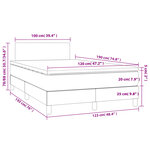 vidaXL Sommier à lattes de lit avec matelas gris foncé 120x190cm tissu