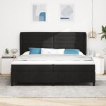 vidaXL Sommier avec matelas noir 200x200 cm en tissu