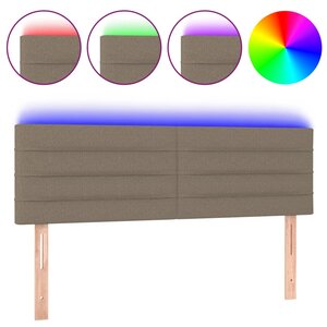 vidaXL Tête de lit à LED Taupe 144x5x78/88 cm Tissu