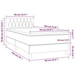 vidaXL Sommier à lattes de lit avec matelas et LED Noir 90x190cm Tissu
