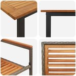vidaXL Set de salle à manger de jardin 9 pièces Gris Poly Rattan Acacia