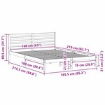 vidaXL Cadre de lit Marron cire 160 x 210 cm Bois massif en pin