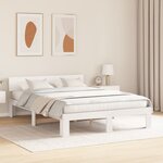 vidaXL Cadre de lit avec tête de lit blanc 150x200 cm Bois de pin massif