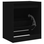 vidaXL Armoire à chaussures noir 60x42x69 cm bois d'ingénierie