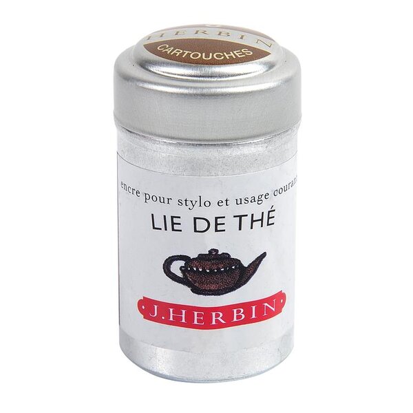 Boîte de 6 cartouches d'encre standard Lie de thé HERBIN