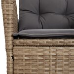 vidaXL Ensemble à manger de jardin et coussins 3 Pièces Beige poly rotin