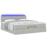 VidaXL Cadre de lit ottoman avec matelas gris clair 180x200 cm velours