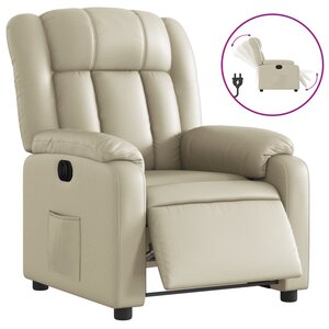 vidaXL Fauteuil inclinable électrique Crème Similicuir