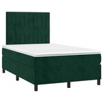 vidaXL Sommier à lattes de lit avec matelas LED Vert foncé 120x200 cm