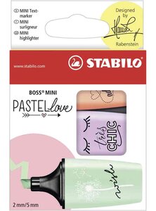Etui de 3 surligneurs BOSS MINI Pastellove menthe à l'eau + brume de lilas + teint de... STABILO