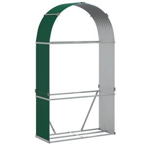 vidaXL Porte-bûches vert 120x45x210 cm acier galvanisé