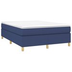 vidaXL Sommier à lattes de lit avec matelas Bleu 140x190 cm Tissu