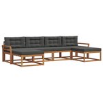 vidaXL Ensemble de canapés d'extérieur 6 pc Naturel et Anthracite