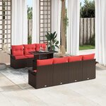 vidaXL Ensemble de canapé de jardin 8 Pièces Marron polyrotin