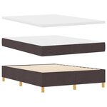 vidaXL Lit à ressorts avec matelas Marron foncé 140 x 190 cm tissu